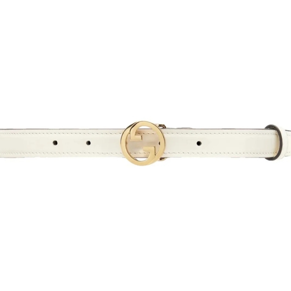 Gucci Blondie Thin White Belt Sz 115 / 46 - Picture 2 of 7